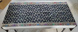 Black and Gold Toned Floral and Bird Motif Table Runner