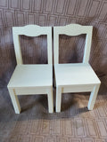 3 Piece Pottery Barn Kids White Flower Doll Table and Chair Set