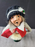 (G) Byers' Choice Carolers Signed "Woman with Fur Muff" Figurine