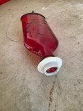 Red Glass Hummingbird Feeder (needs a new stopper)
