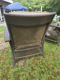 Brown All Weather Wicker Lounge Chair Pair W/Solarium Cushions