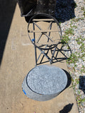 Galvanized 18" Steel Tub on Black Metal Stand