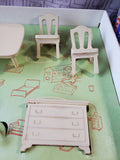 Vintage Strombecker True Scale Play Furniture Dining Room Set Model No. 72-200 (B)