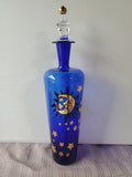 Si-An Cobalt Blue Glass Sun, Stars, and Moon Decanter
