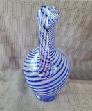 Pasabahce Blue Spiral Art Glass Pitcher Vase