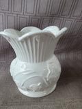 Villa Verde White Embossed Ceramic Vase