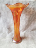 Iridescent Marigold Carnival Glass Vase