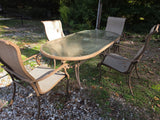 Elbertex Brown Aluminum Outdoor 5-Piece Dining Set