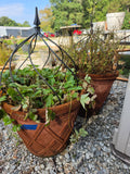 Pair of Plastic/Styrofoam Pots with Decorative Metal Plant Supports (B)