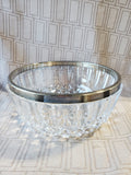 (A) Vintage Crystal and Silverplate Rim Salad Bowl