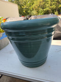 Pair of Large Teal Plastic Planters