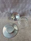 Woodbury Pewter Glass and Pewter Jam Jar with Saucer