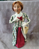 Signed Byers' Choice Carolers Colonial Williamsburg "Woman with Basket" Figurine