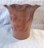 Signed Brown Glazed Pottery Planter