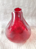 Blenko Style Red Pinched Glass Vase