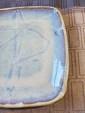 Signed Blue Glazed Pottery Trinket Tray