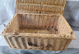 Rectangular Woven Basket with Hinged Lid