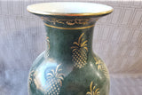 Andrea by Sadek Green and Gold Tone Pineapple Vase