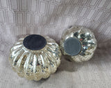 Pair of Mercury Glass Pumpkins