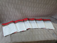Set of 6 Christmas Fabric Napkins with 1 Round Tablecloth