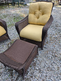 Lloyd Loom Wicker Chair and Ottoman Set w/Cushions