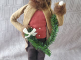 Signed Byers' Choice Caroler Man Holding Garland Figurine