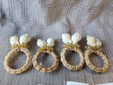 Set of 4 Leila's Linens Seashell Napkin Rings