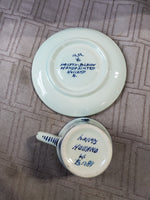 Vintage Delft Blauw Windmill Demitasse and Saucer Set