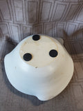 Glazed White Pottery Flower Frog Vase