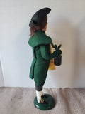 Byers' Choice Carolers Colonial Williamsburg Signed "Man Holding Lantern and Music Sheet" Figurine