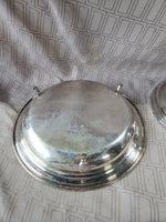 Round Footed Silverplate Covered Dish