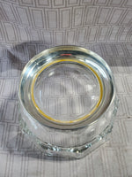 Italian Clear Glass and Silverplate Pedestal Serving Bowl