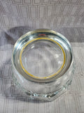 Italian Clear Glass and Silverplate Pedestal Serving Bowl
