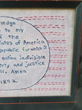 Framed Embroidery United States Pledge of Allegiance