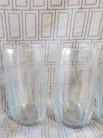 Set of 6 Clear Glass Ribbed Juice Glasses