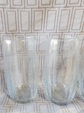 Set of 6 Clear Glass Ribbed Juice Glasses