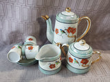 9 Piece Asian Inspired Hand Painted Lusterware Tea Set