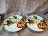 Set of 4 Williams-Sonoma "Botanical Pumpkin" Salad Plates