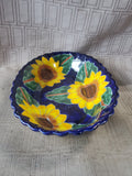 Mexican Pottery Sunflower Oblong Serving Bowl