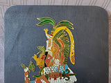 Wooden and Enamel Mayan God Wall Plaque