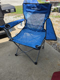 Blue Folding Arm Chair w/Carry Bag