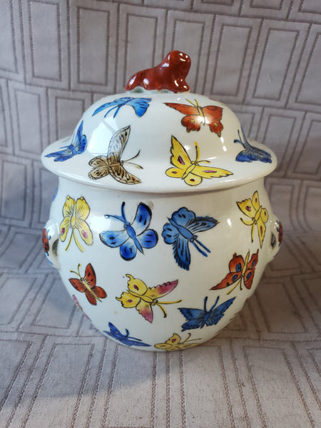 Asian Inspired Butterfly Ginger Jar