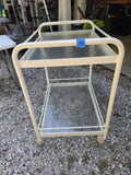 2-Tier Rolling Beverage Cart w/Glass Shelves