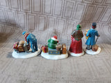 Department 56 Dickens' Village "Meeting the Family at the Railroad Station" 4 Piece Figurine Set