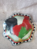 Rooster Art Glass Plate