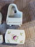 5 Piece Vintage Porcelain Miniature Furniture Set