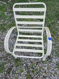 Square Patio Table w/Glass Top and Two Chairs (no cushions)