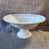 Ceriart S.A. White Ceramic Pedestal Serving Bowl