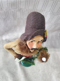 Signed Byers' Choice Caroler Man Holding Garland Figurine
