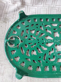 Cast Iron Green Enamel Oval Trivet
